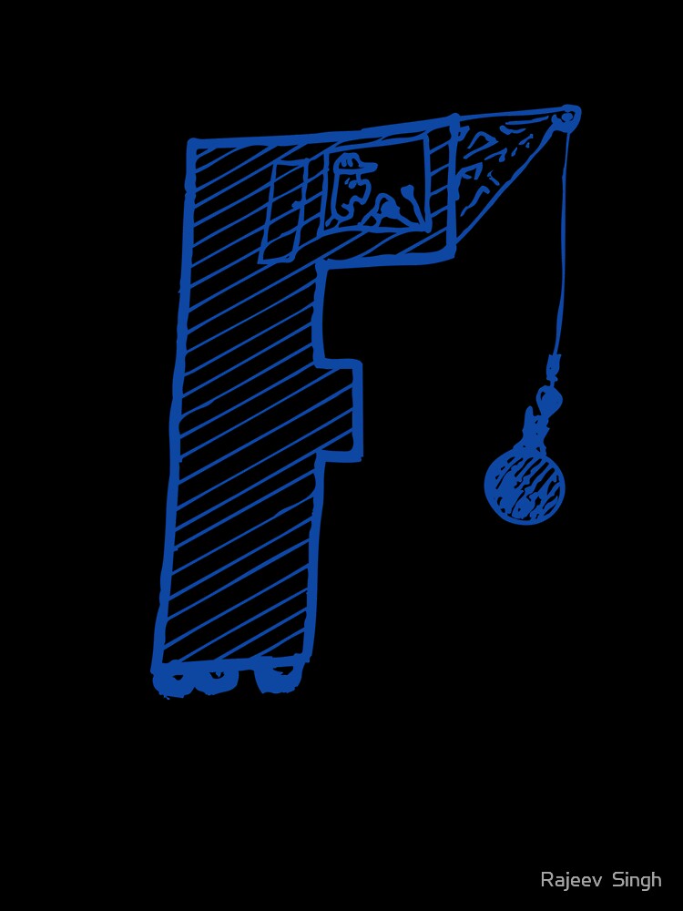 Moving letter Initial Monogram F by Rajeev Singh Unisex