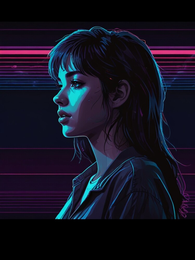 Neon Retrowave Anime Girl 80S Neon | Anime Cyberpunk Artwork by Joy-boy-op Unisex