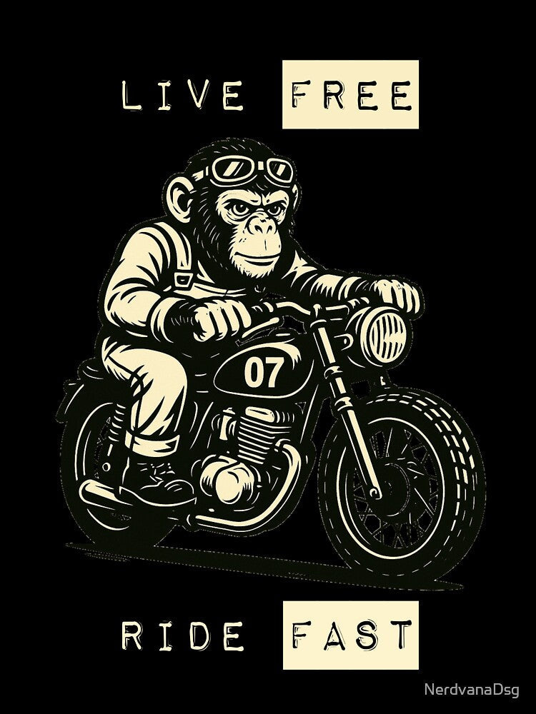 Monkey on motorcycle by NerdvanaDsg Unisex