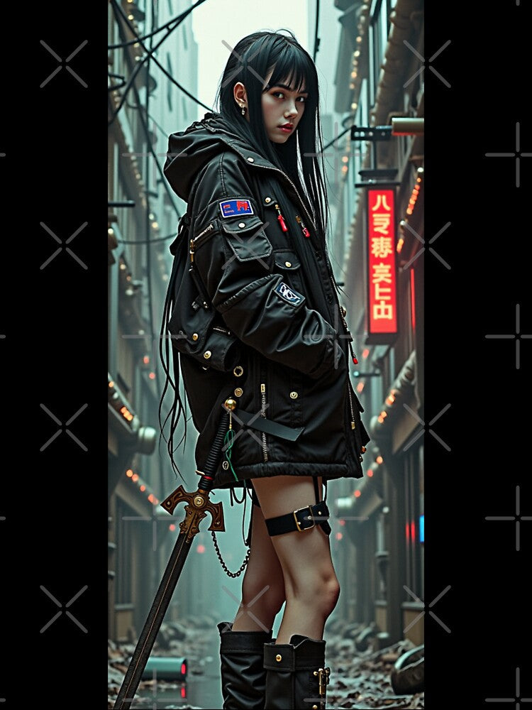 Urban warrior II | Cyberpunk Themed Warrior Girl Design by Shamrocx Unisex