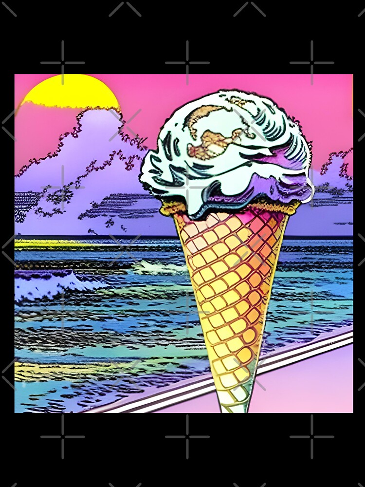 Ice cream cone in retro style art by imagenia Unisex