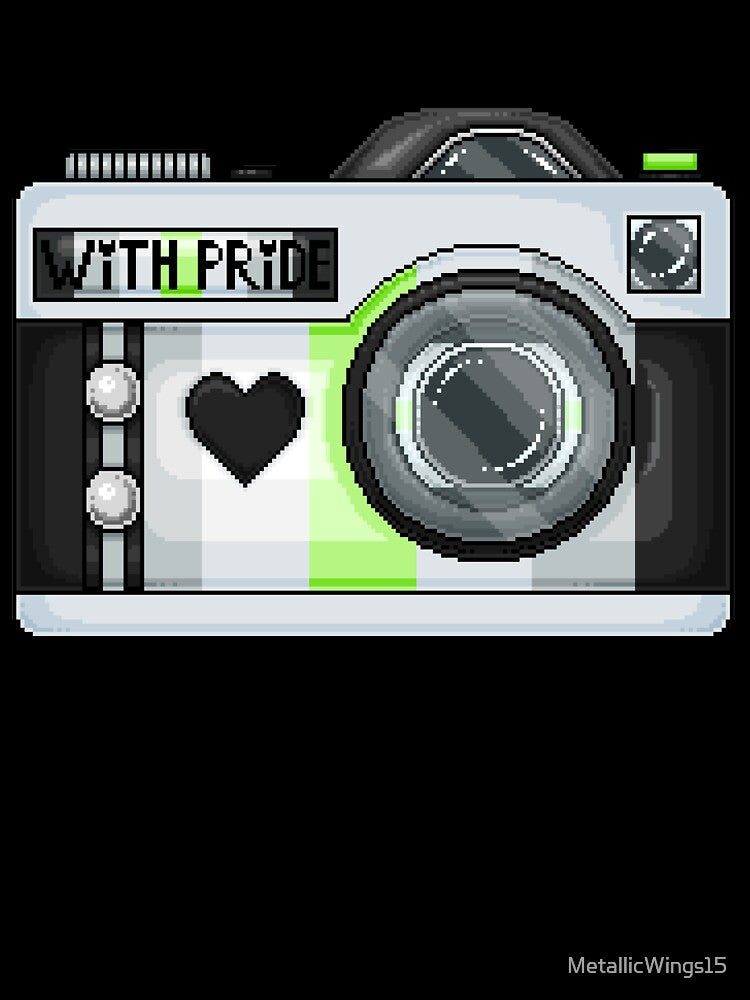 Agender Pride Pixel Camera by MetallicWings15 Unisex