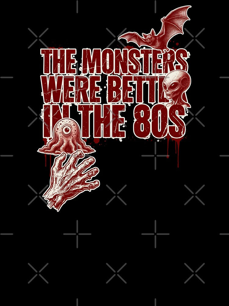 The Monsters Were Better in the 80s, Retro Horror Vintage Crimson by CryptReel
