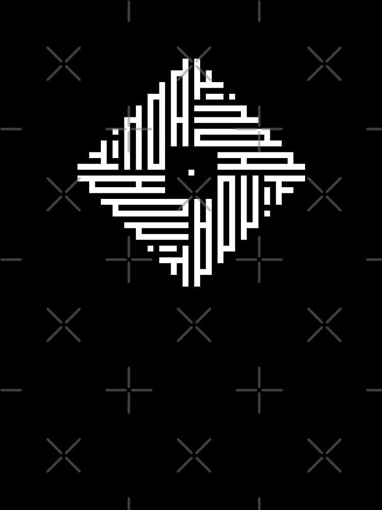 LINDA | White | Modern Geometric Kufi Calligraphy | From Name to Art by FOR YOUR NAME Unisex