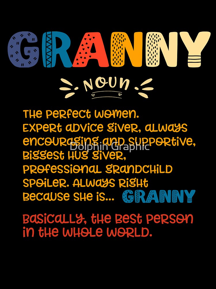 Granny Definition Grandma Family Cute Name Women Gift by Dolphin Graphic