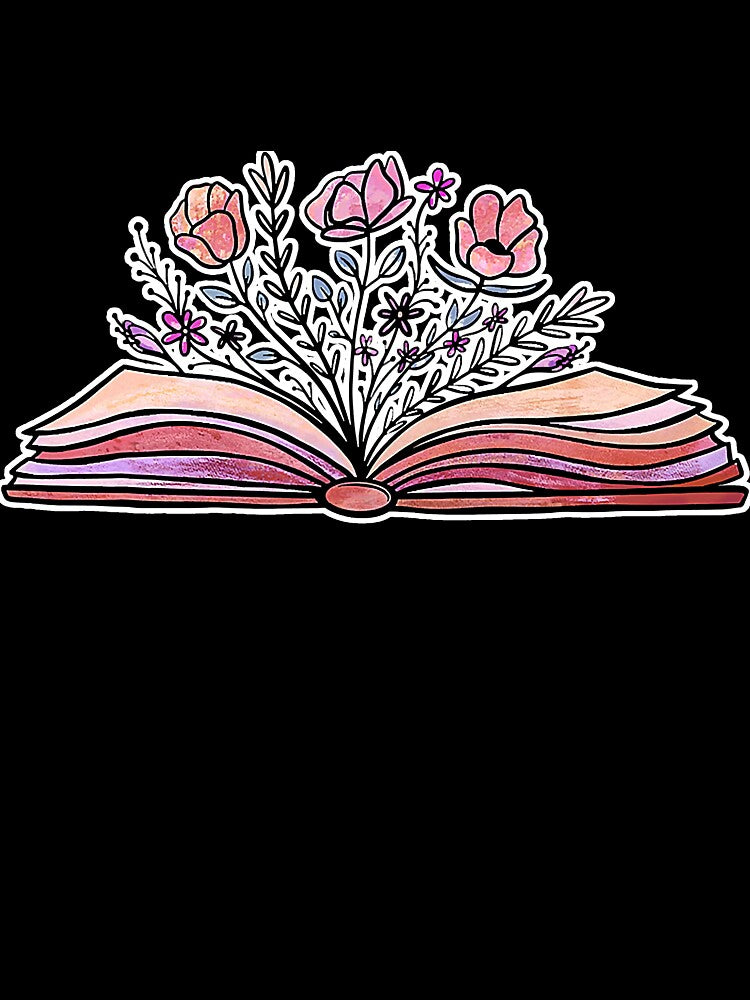 Floral Book Lover Reading Book by atalia8932