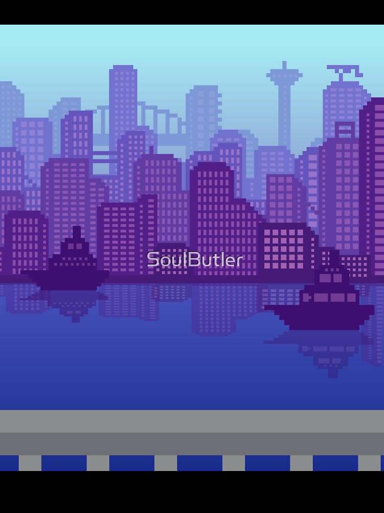 Ocean Pixel City by SoulButler Unisex