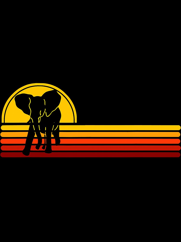 Vintage Elephant Retro Sunset 70s by NeverLoseSF