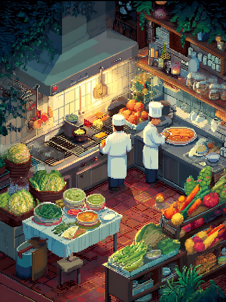Retro Pixel Art Food by bapupa Unisex