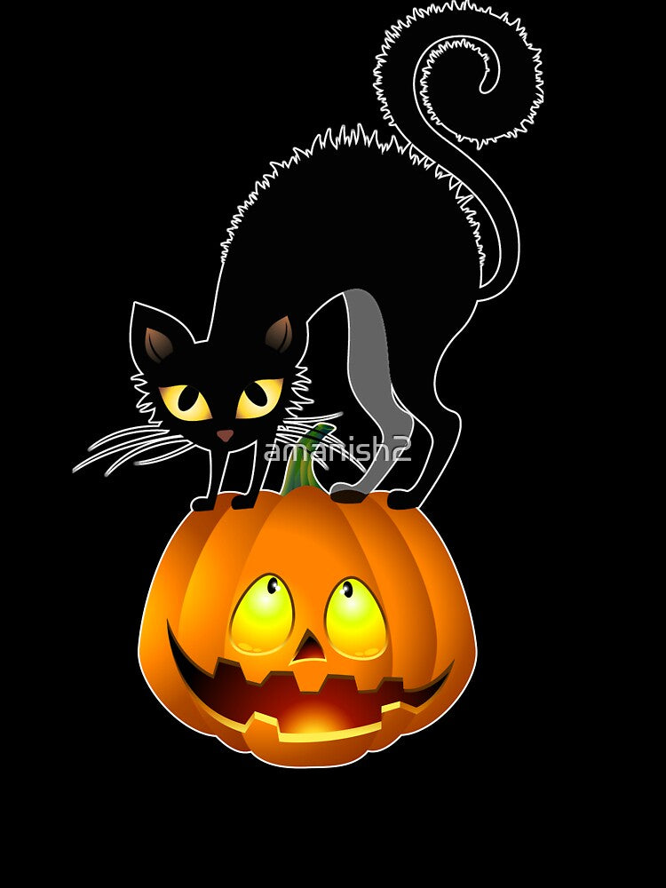 Halloween black cat by amanish2