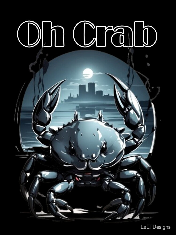Film Noir Style Unisex Apparel with Crab Spirit Animal - 'Oh Crab by LaLi-Designs Unisex