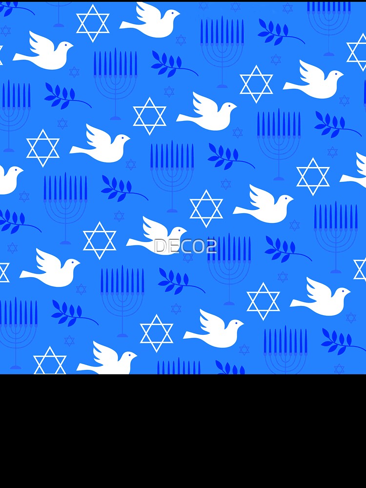 Hanukkah Menorahs, Stars Of David, And Dove Pattern by DEC02