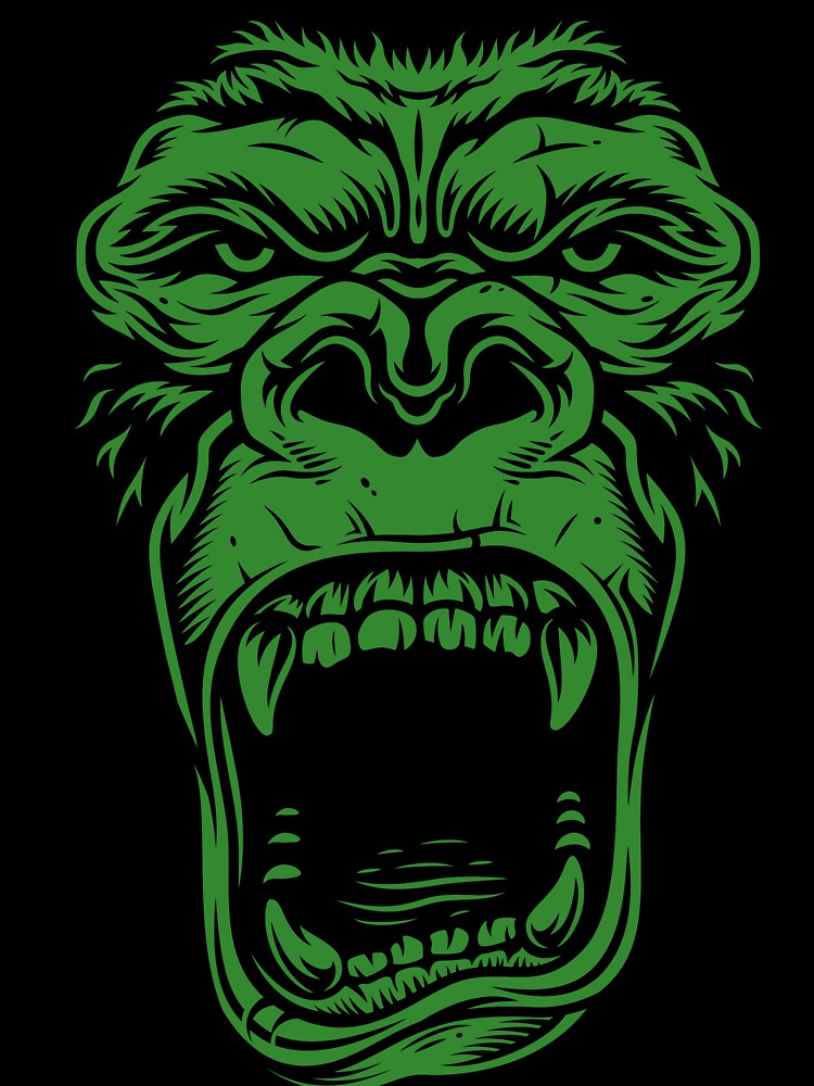 Face of gorilla on green by PherppaXz Unisex