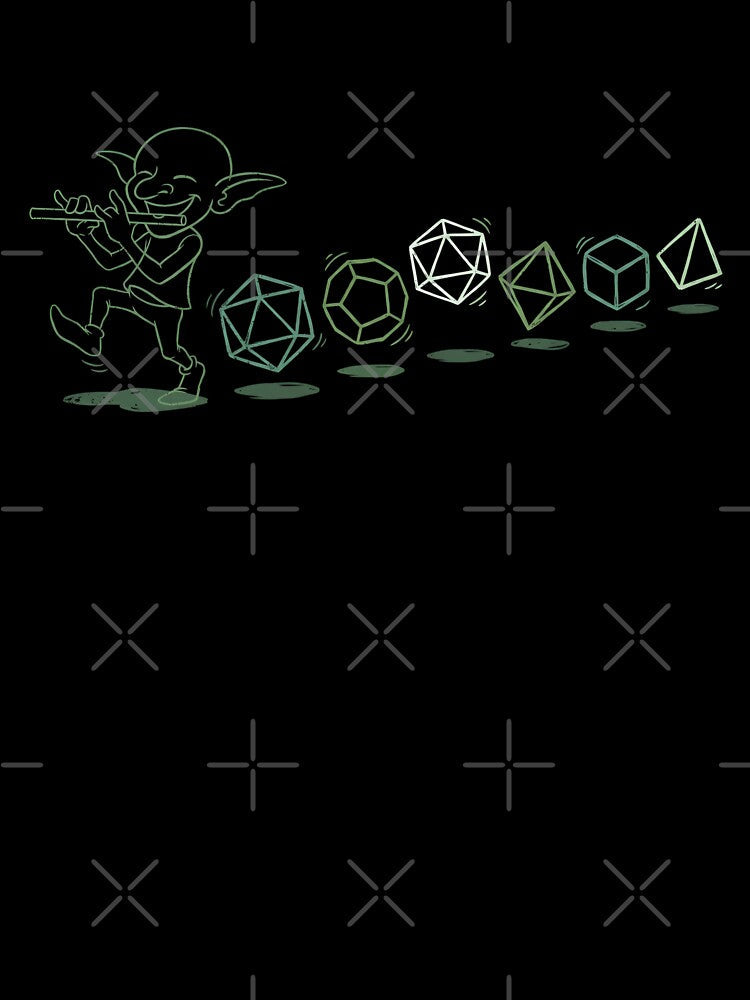 Goblin Flute Piper Polyhedral Dice Tabletop RPG Minimalist by Fenay Designs Unisex