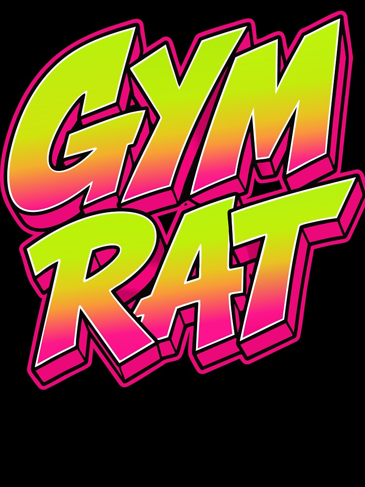 Gym Rat Neon Graffiti – Lime to Hot Pink Gradient Fitness Design by ShirtRemarks