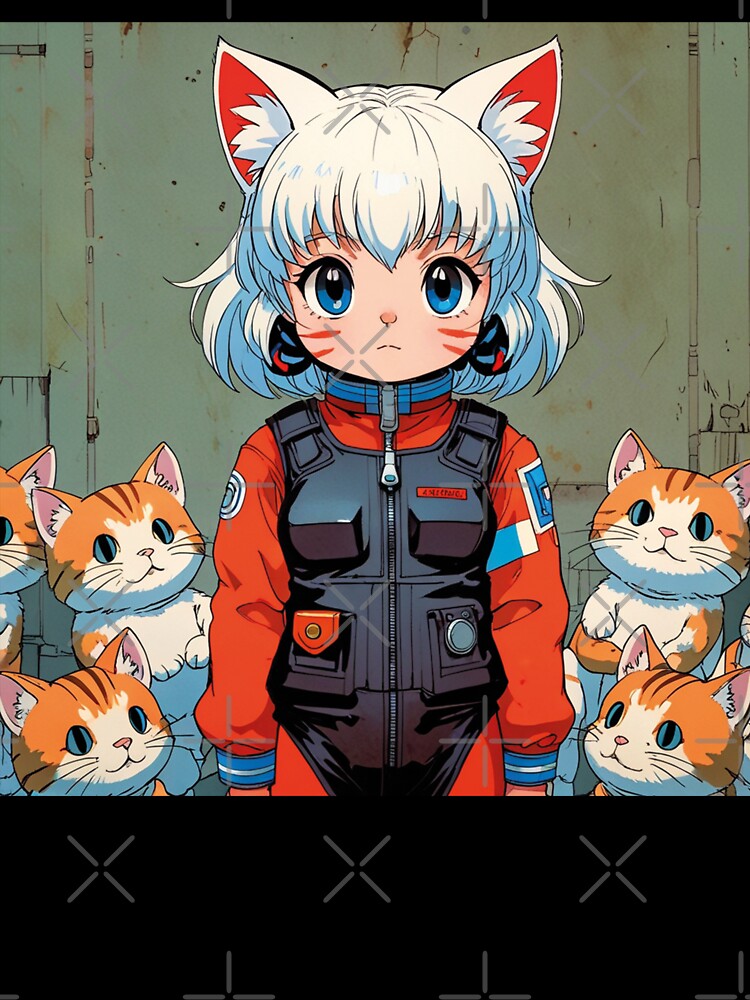 Kawaii girl with fat and tender kittens by MerlinWear Unisex