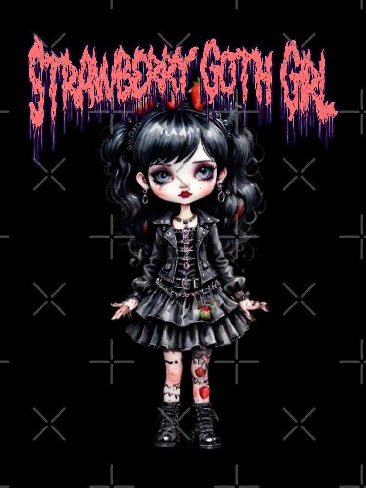Cute Kawaii Goth Girl in watercolor paint by EmeraldCauldren Unisex
