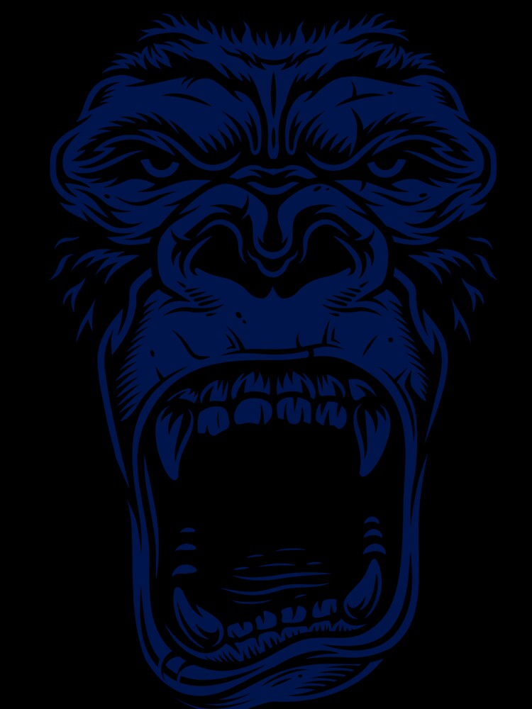 Face of gorilla on blue by PherppaXz Unisex