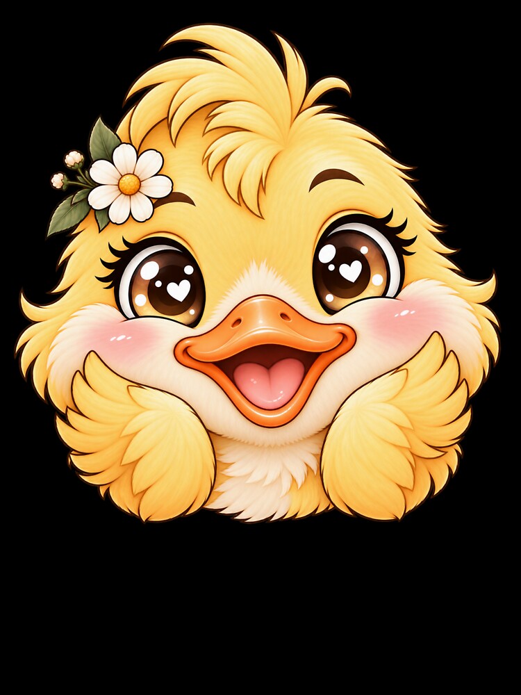 Happy Kawaii Duck – Cute Smiling Duckling by HO•Designs