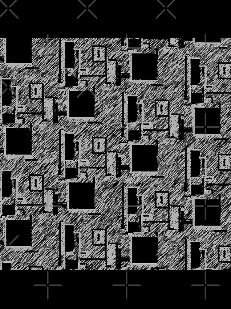 BLACK AND GREY QUIRKY DESKTOP COMPUTERS PATTERN by ozcushionstoo Unisex