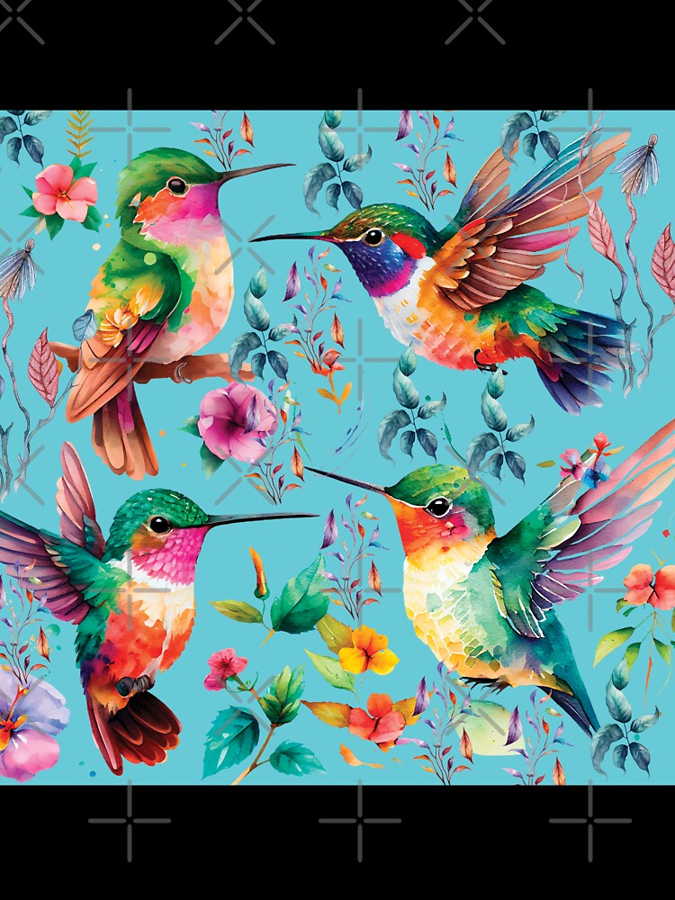 HUMMINGBIRD ON AQUA by ORIGENcreate