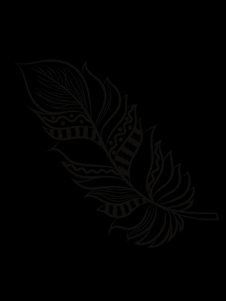 Bohemian Feather Design Black & White by Immadman Unisex