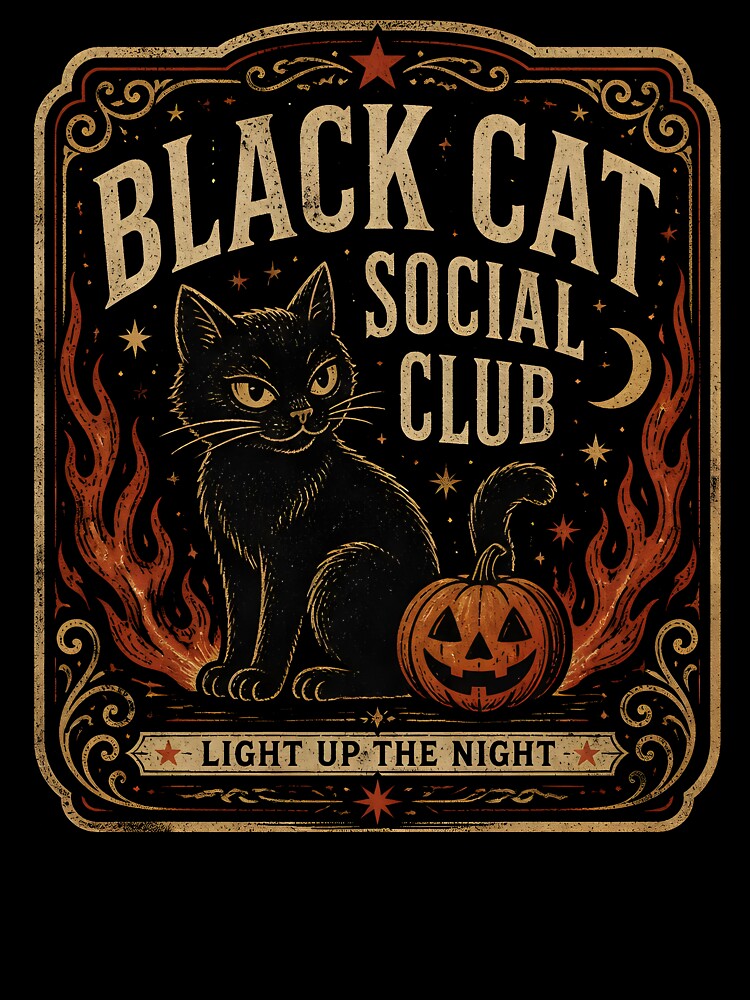 Black Cat Social Club Vintage Halloween by KristenosNehk