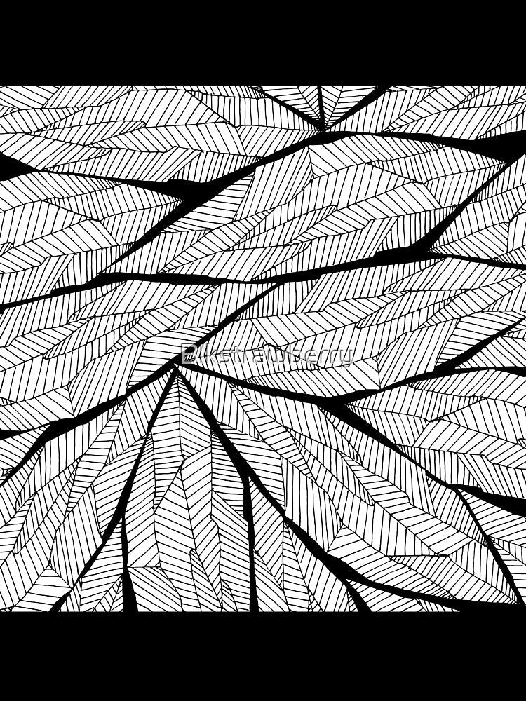 Black and White Modern Abstract Geometric Leaves by Blkstrawberry Unisex