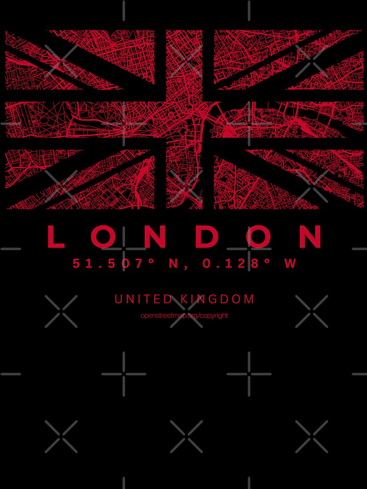 London Union Flag UK Capital Minimalist City Map by NosandEdgy Unisex