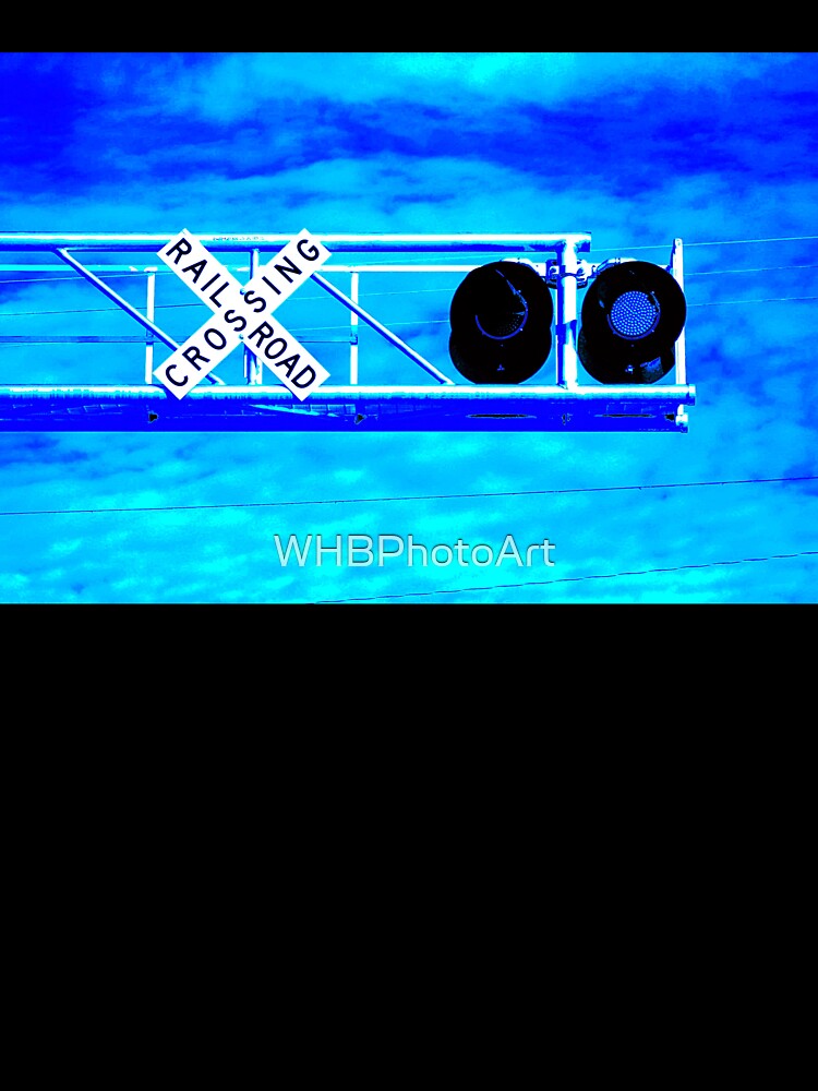 Railroad Crossing Overhead Cantilever Flashers with Blue Lights by WHBPhotoArt Unisex