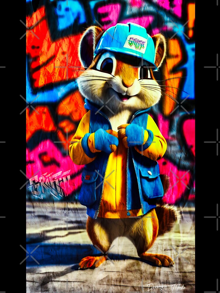 Urban Graffiti Street Art Chipmunk by Drone-tees Unisex