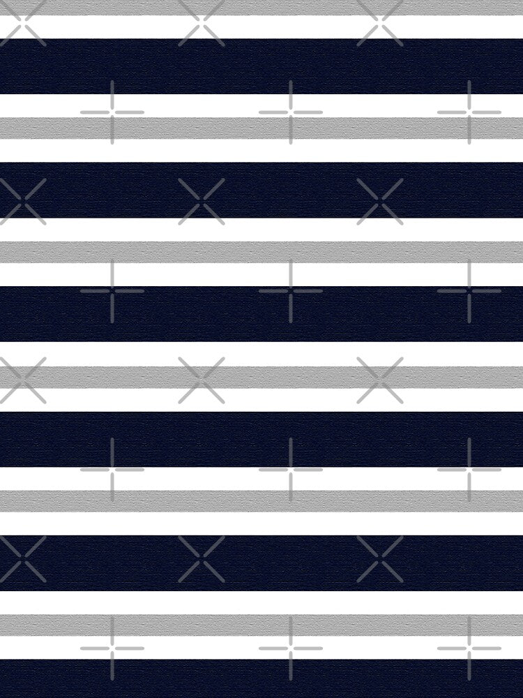 Grey and Blue Stripes Print by RSDigitalPrintDesign Unisex