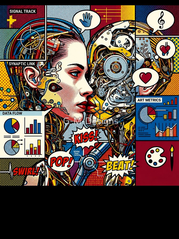 Pop art graphic woman portrait robot colorful festival by G-M-Designs Unisex