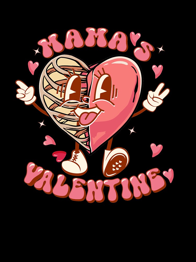 Mama's Valentine png, Groovy Valentines day, Peace hand signs png, Love Heart Png, Valentines Day Graphics, Retro Cartoon Heart Sublimation by Peerda