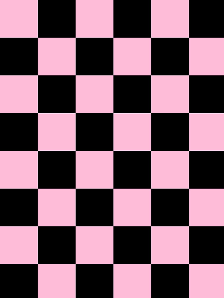 Large Checkered - Black and Cotton Candy Pink by JustPatterns2 Unisex