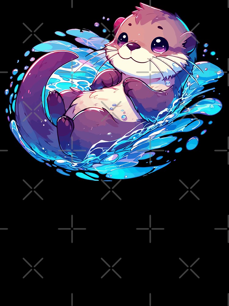 Kawaii Otter Bath Anime by TomFrontierArt