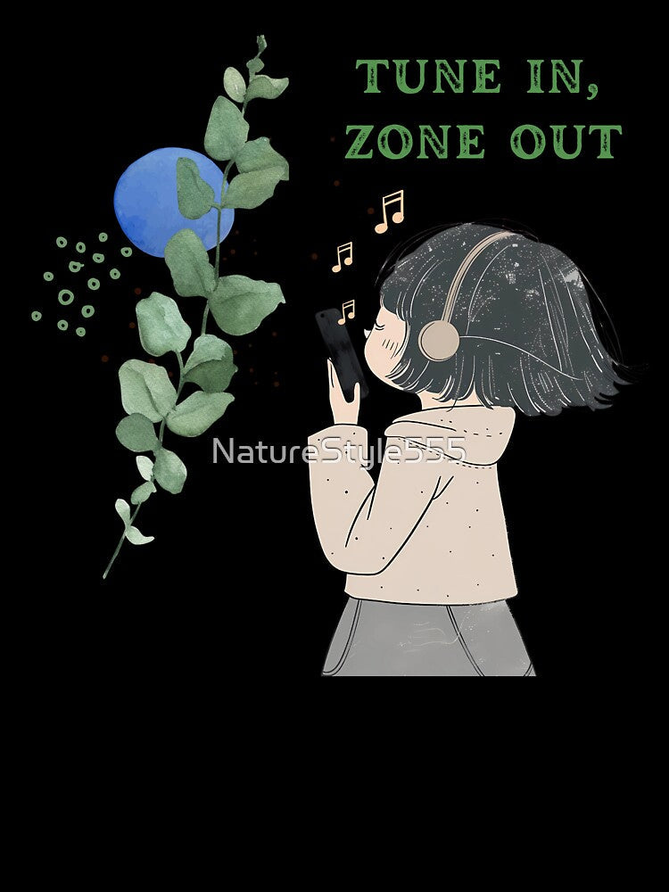 Anime Music Girl Tune In Zone Out by NatureStyle555 Unisex