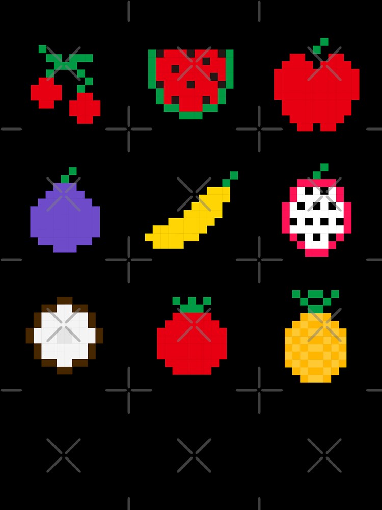Pixel art fruit pattern by Gabriele Marcucci Unisex