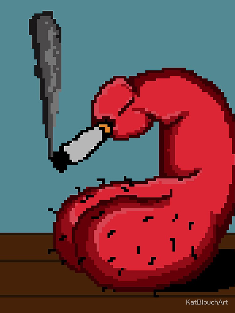 "Cigarette Break Pixel in Red" by KatBlouchArt Unisex