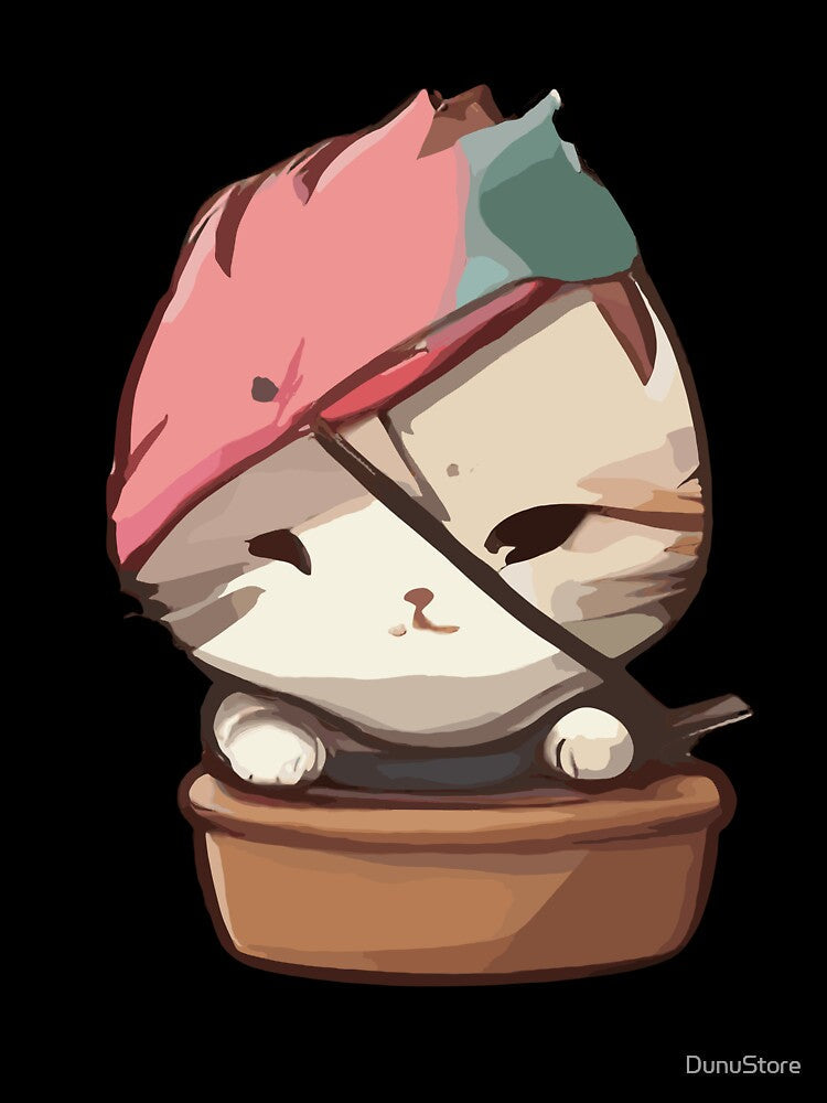 cute kawaii ninja cat with cute face by DunuStore Unisex