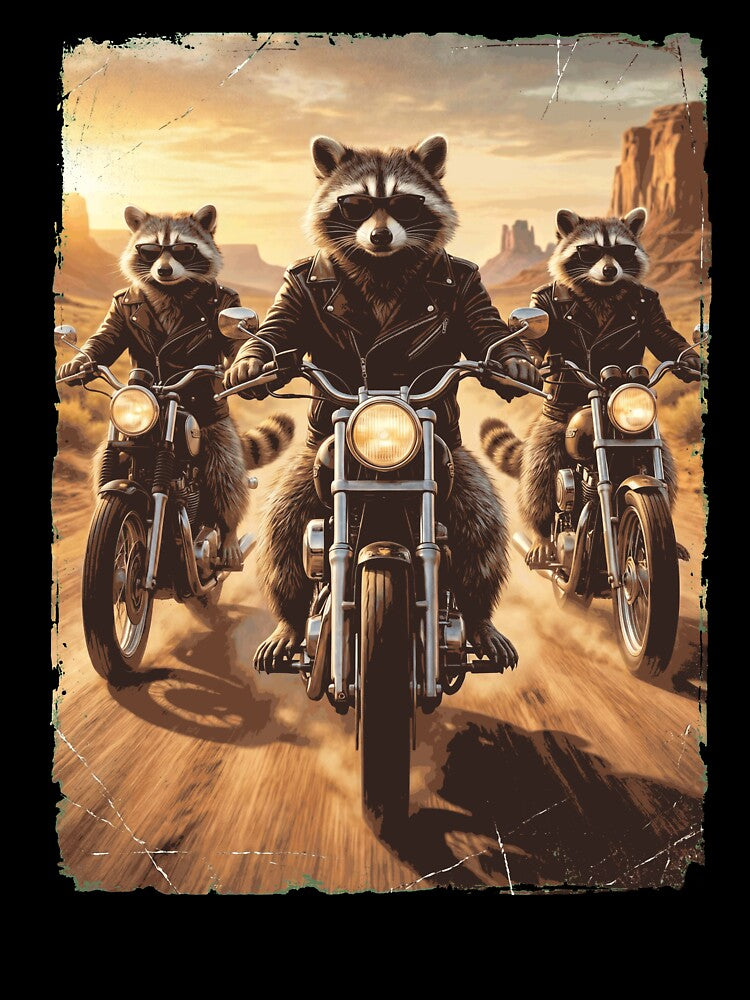 Funny Raccoon Motorcycle Meme Animal Lover by DoodleTortle