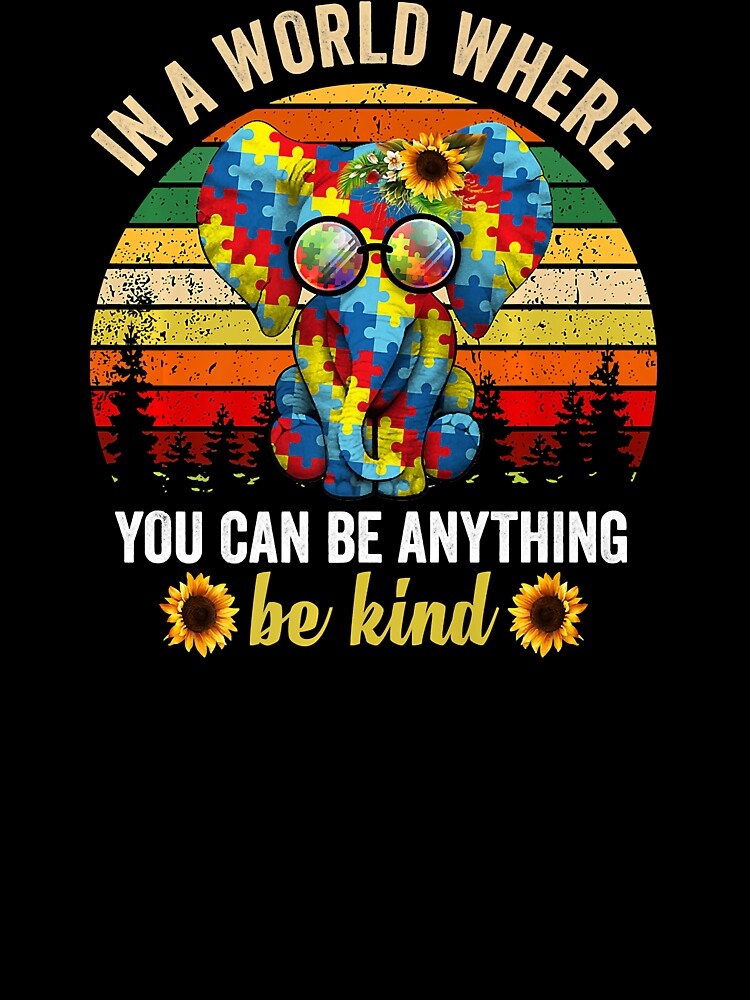 Autism with Positive Quote Elephant Gift Women Girl Premium by JamesClarke84 Unisex