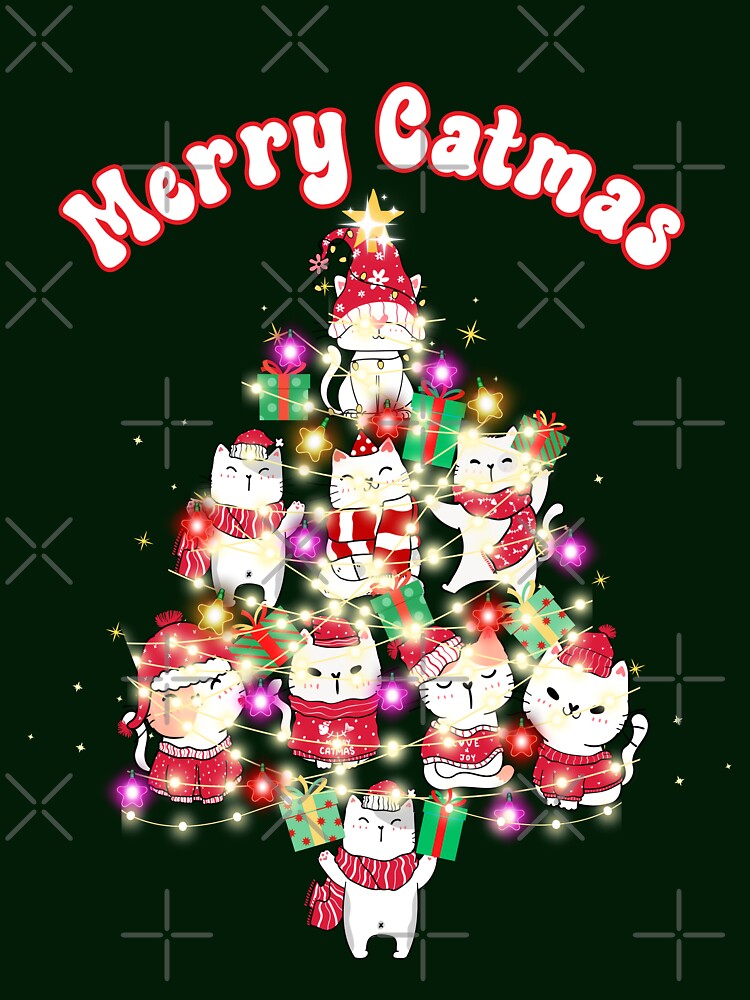 Cat Christmas Tree Merry Catmas Xmas Girls Boys Funny Santa by doodlelike Unisex