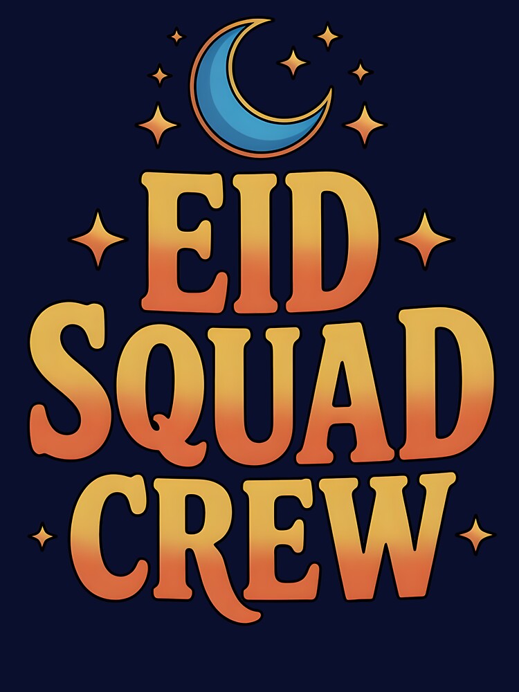 Eid Squad Crew, Crescent Moon Muslim Eid Mubarak, Ramadan Moon Stars Family, Islamic Celebration by NewaveBoutique