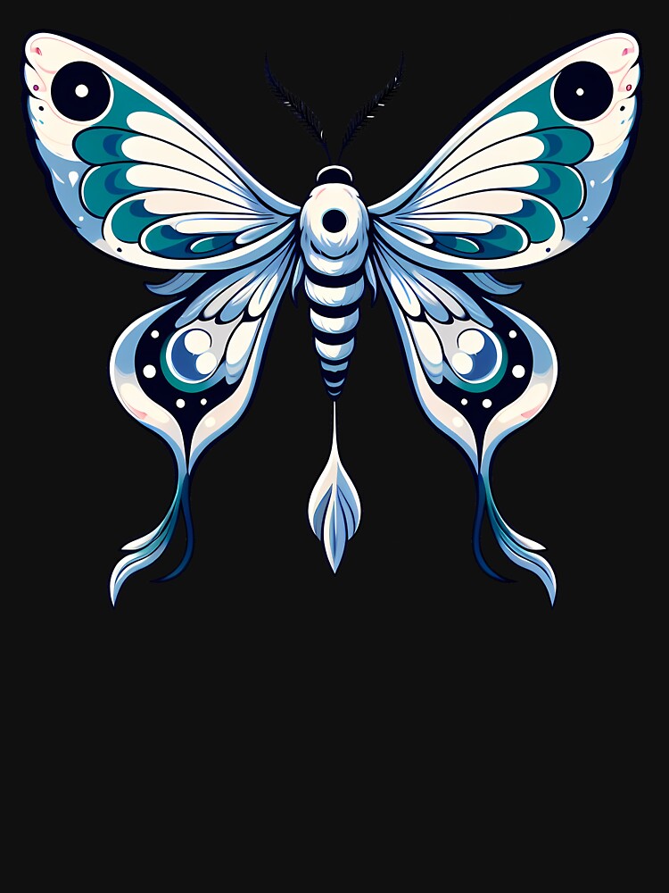 Chinese Moon Moth by Funny Vintage Stickers And T-Shirts