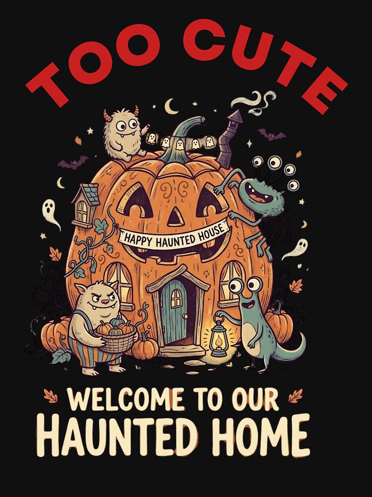 Retro Monster Pumpkin House - Welcome to Our Haunted Home by The Kawaii Forge