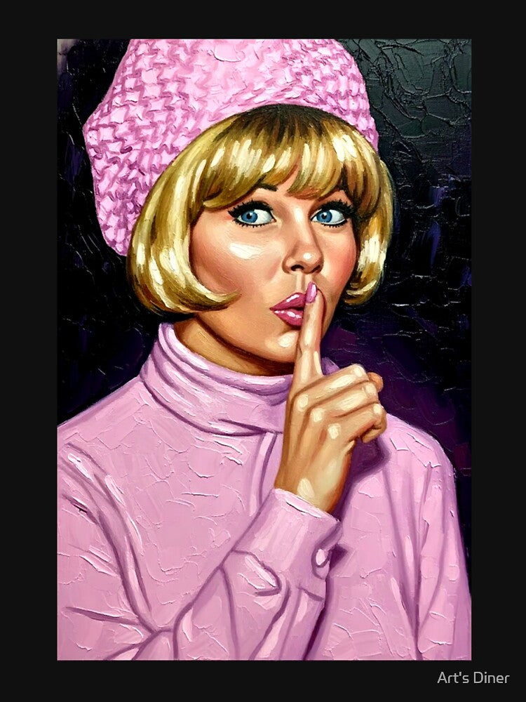 Doris Day - Pink & Pop Art Shush Portrait by Art's Diner Unisex