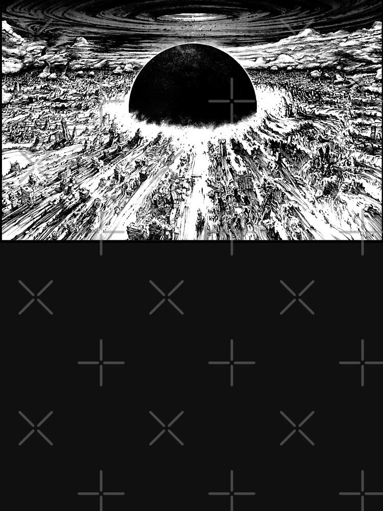 Akira cyberpunk city explosion poster monochrome by Neromancer Unisex