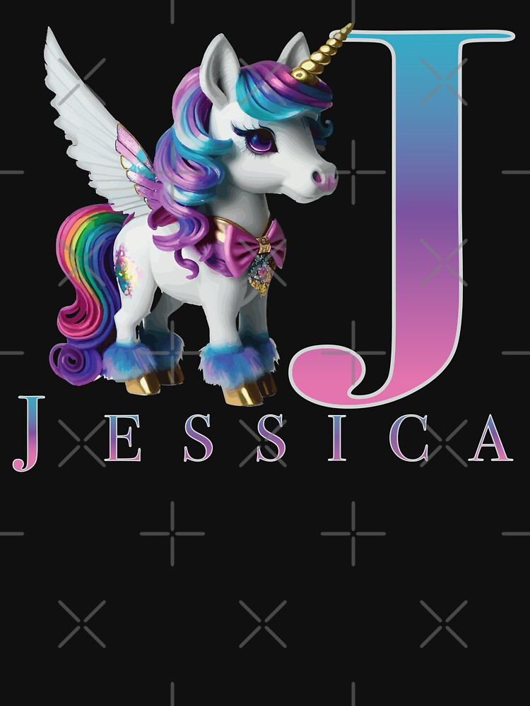 Jessica name with a cute unicorn by Lubellebubble20 Unisex