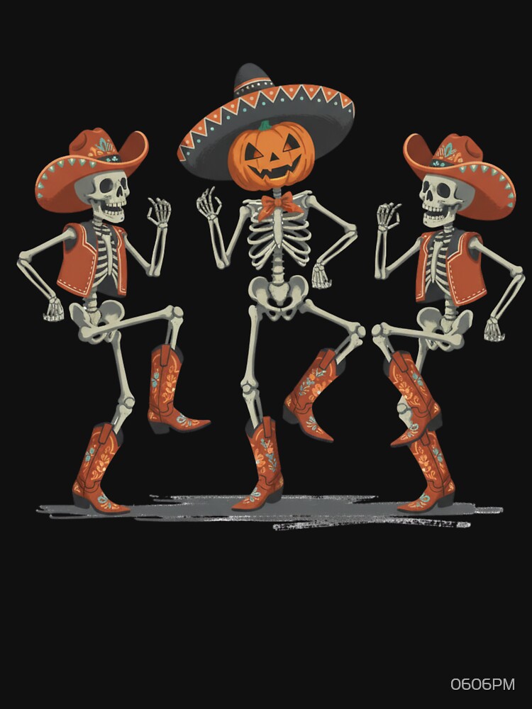 Cowboy Skeleton Dancing With Pumpkin by 0606PM